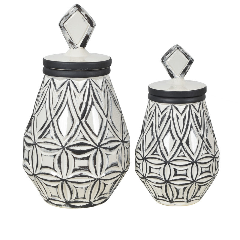 Geometrical Farm House Vases,Set of 2