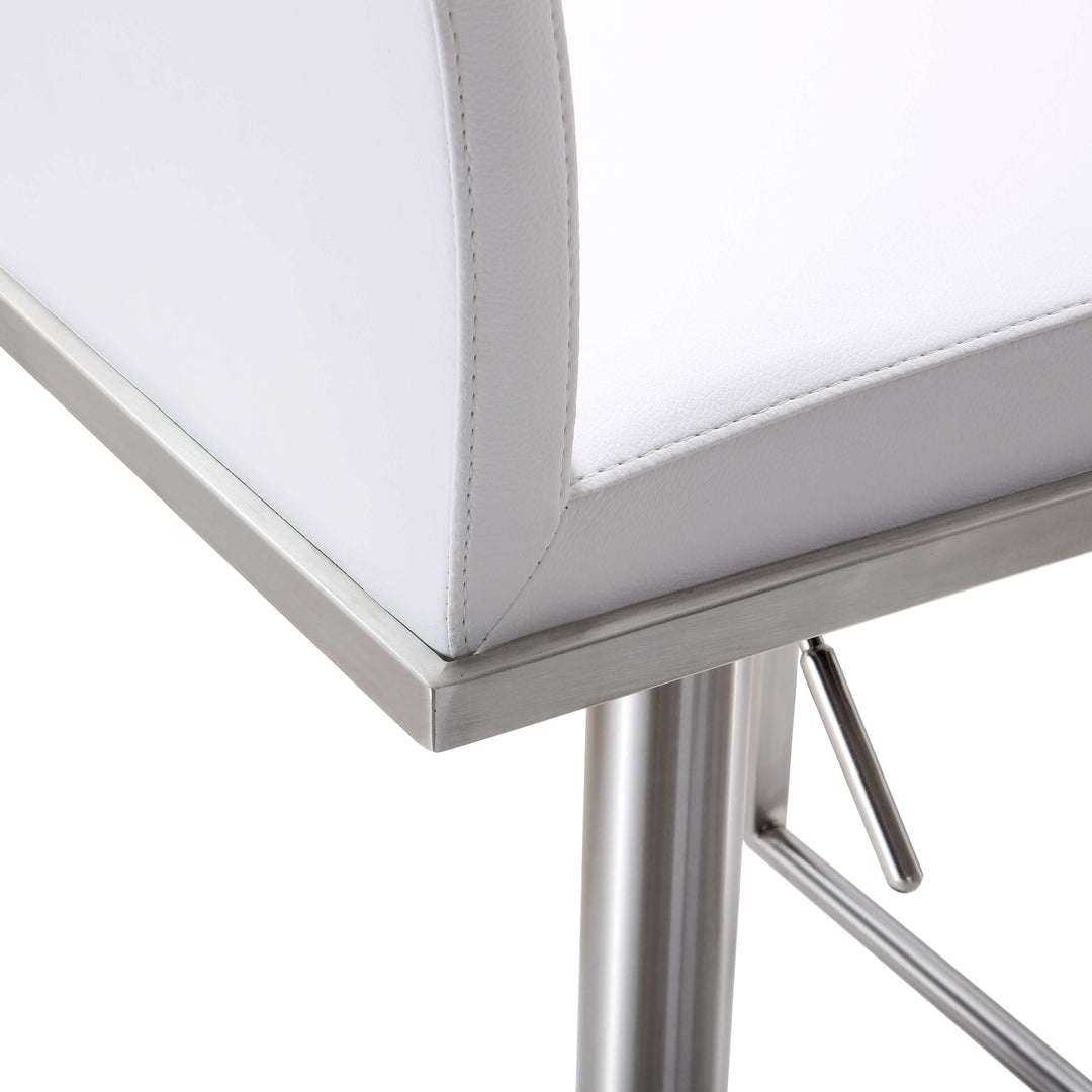 Amalfi White Steel Adjustable Barstool