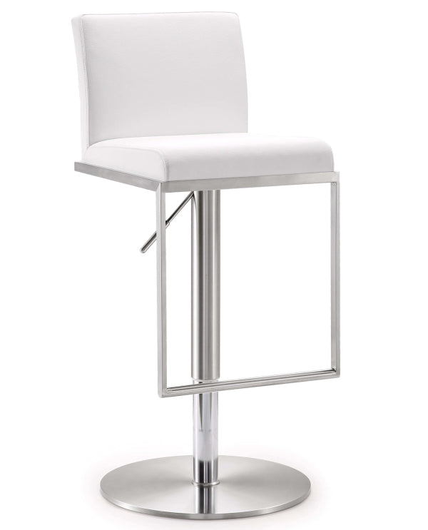 Amalfi White Steel Adjustable Barstool