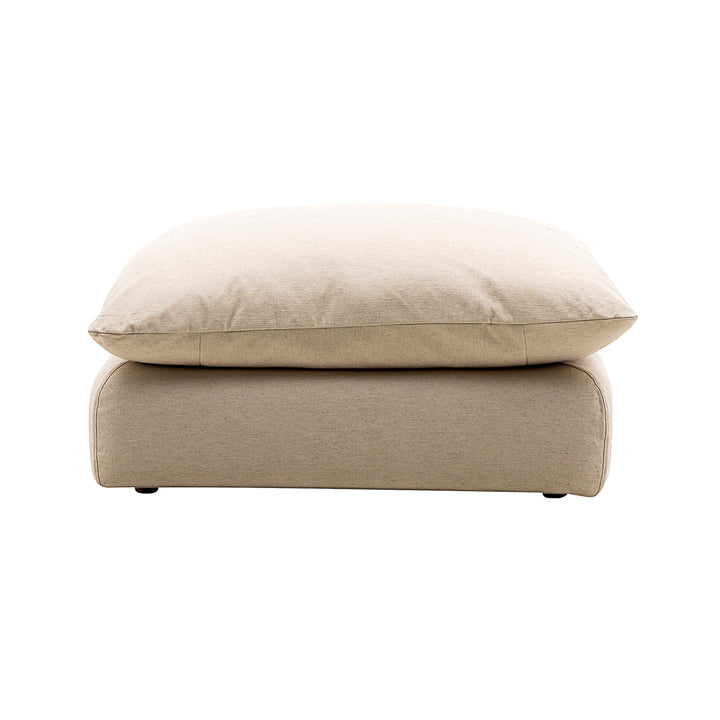 La Jolia Natural Linen Ottoman