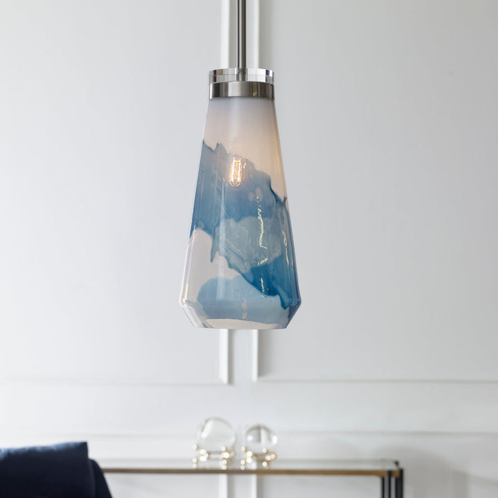 Uttermost Windswept Blue & White 1 Light Mini Pendant