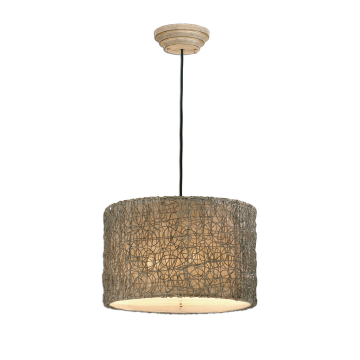 Knotted Rattan Light, 3 Lt. Pendant