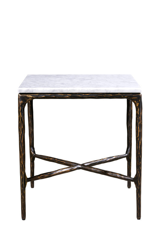 Square End Table with Marble Top