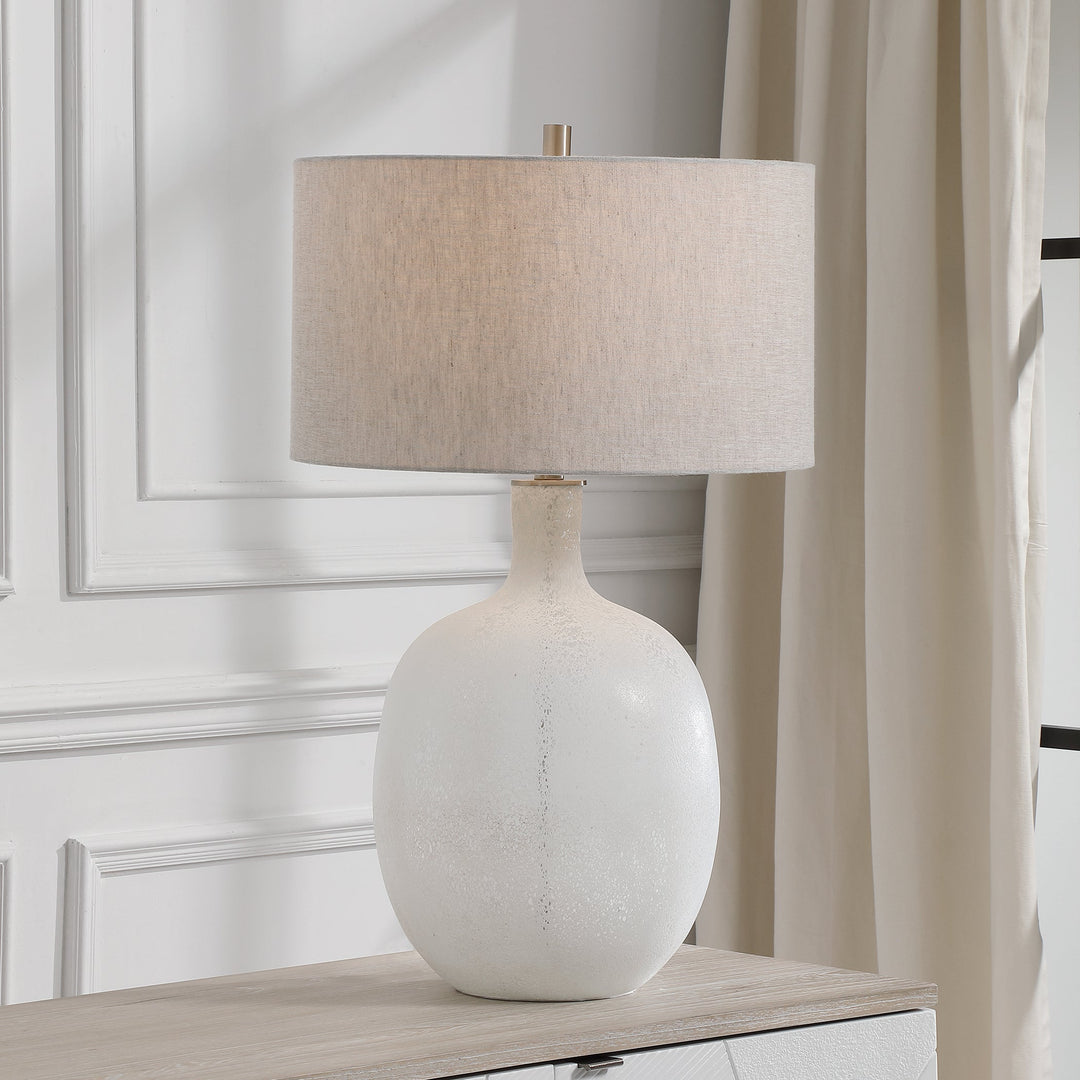 Uttermost Whiteout Mottled Glass Table Lamp