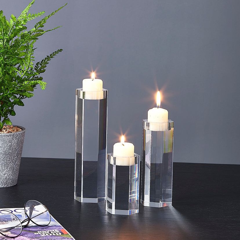 Acrylic hexagon candle holder