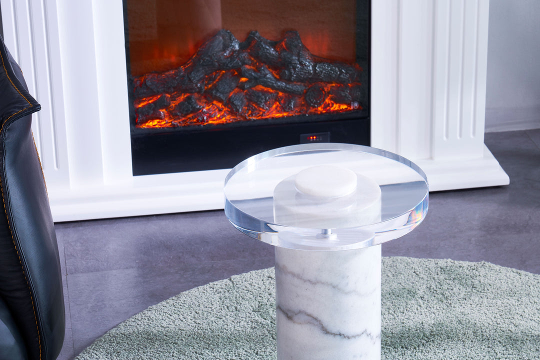 Marble end table wiht the acrylic top