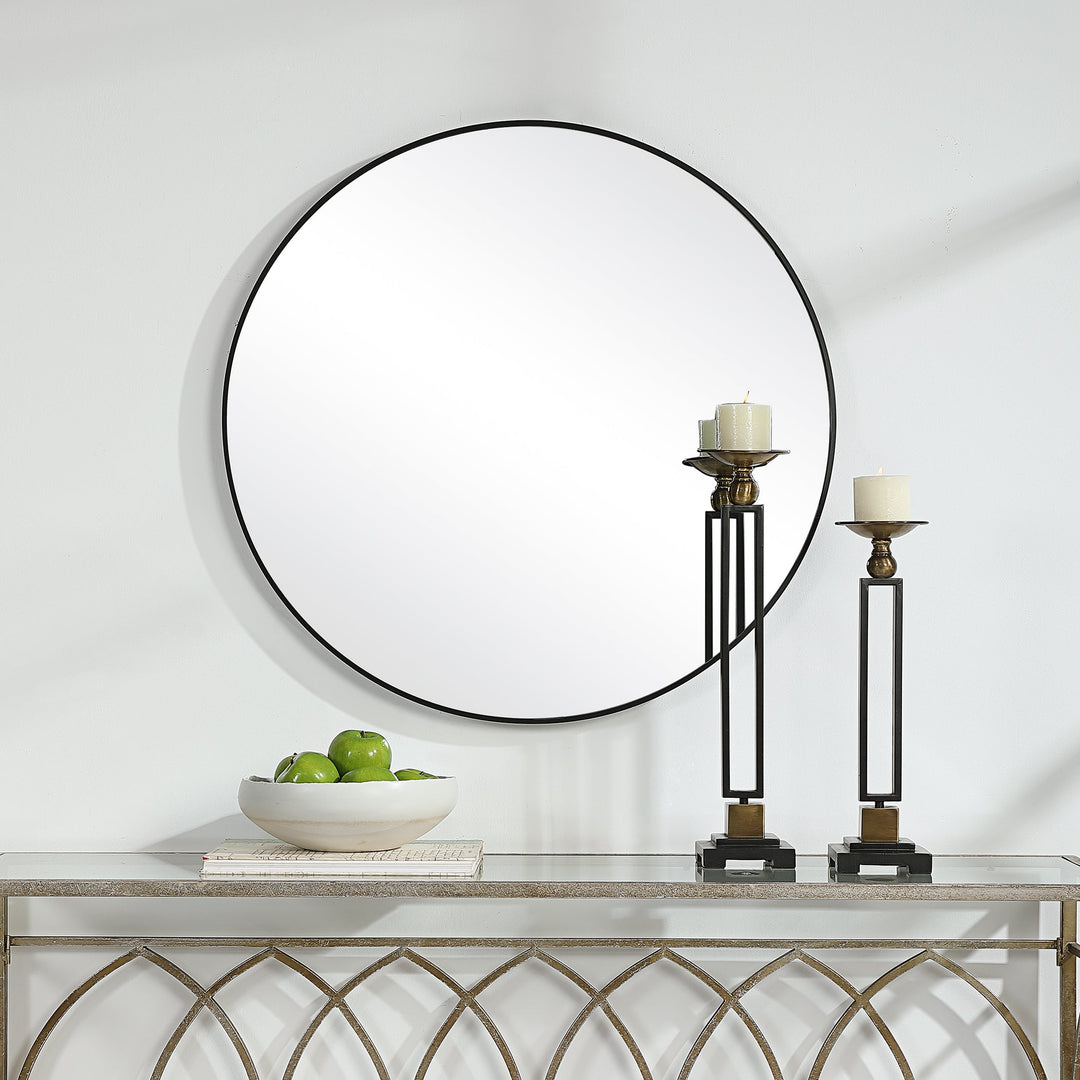 Round mirror black