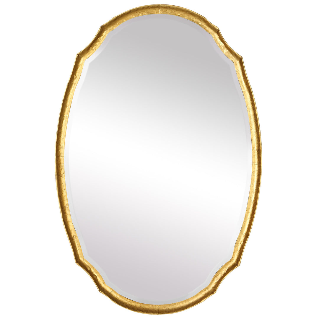 Oval mirror gold