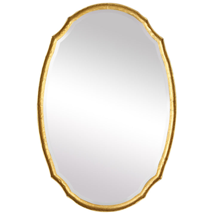 Oval mirror gold