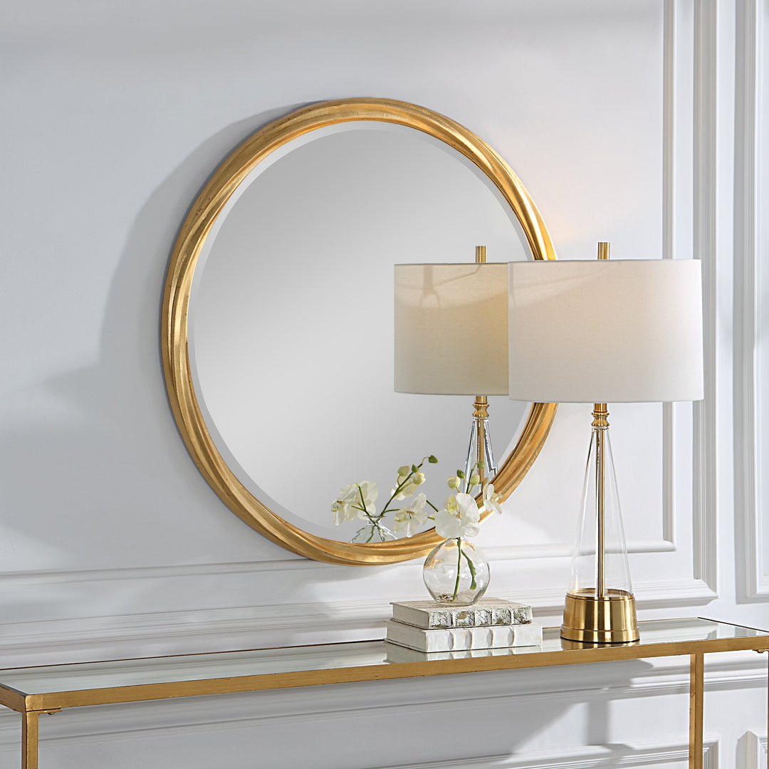 Round frame mirror - gold