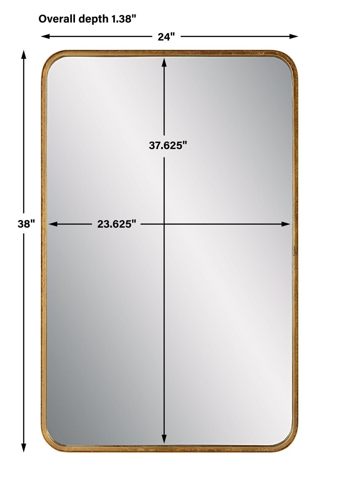 MIRROR , gold , 96 cm