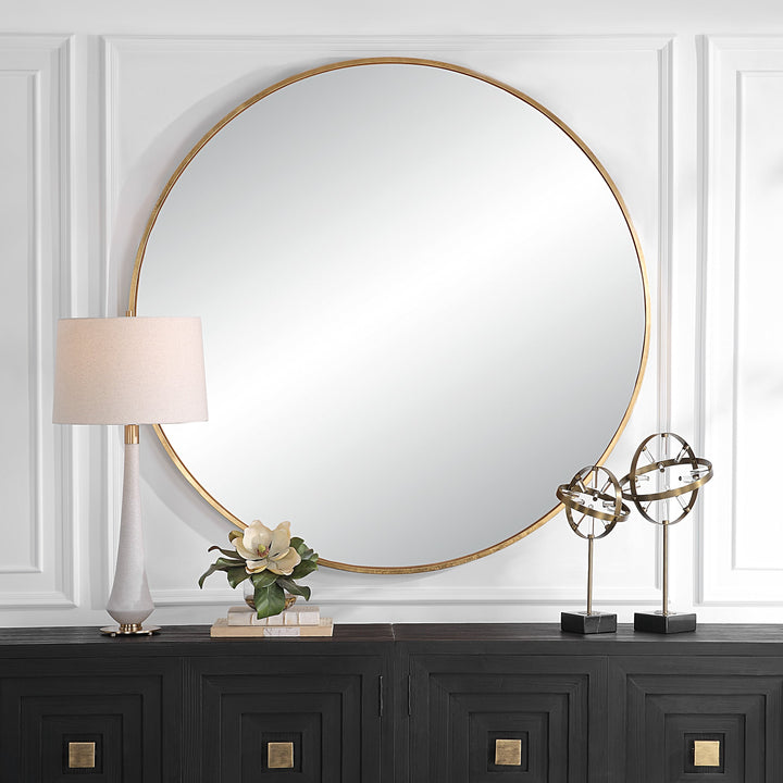 Junius Large Gold Round Mirror