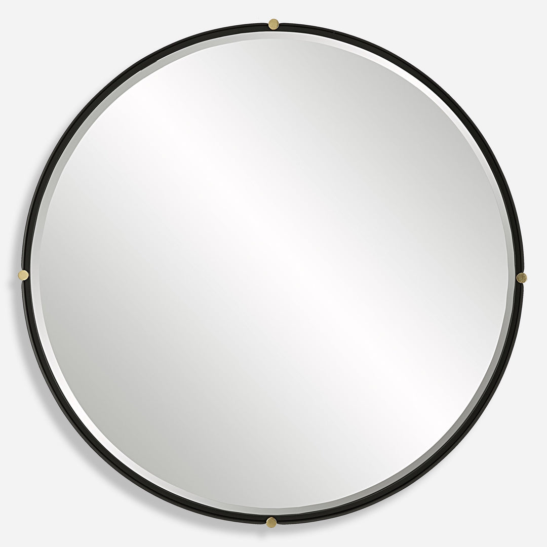 Bonded Round Black Mirror