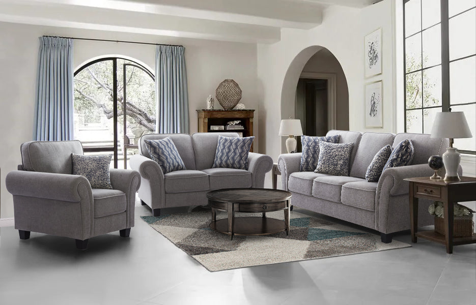 Memphis Grey Loveseat (166cm)