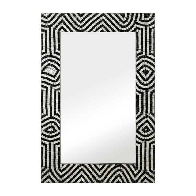 MOSAIC 24X36 MODERN TILED RECT MIRROR BLK/WHT