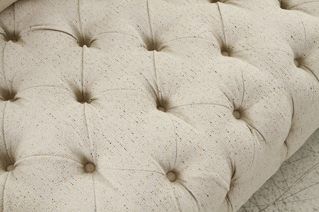 Tufting Beige 2 Seater Loveseat