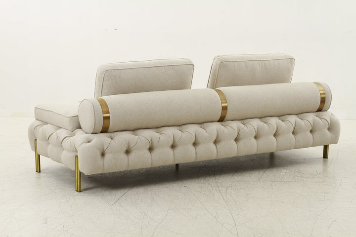 Tufting Beige 3 Seater Sofa