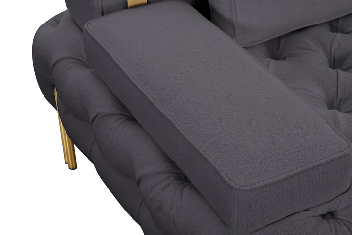 Tufting Dark Grey Loveseat (201cm)