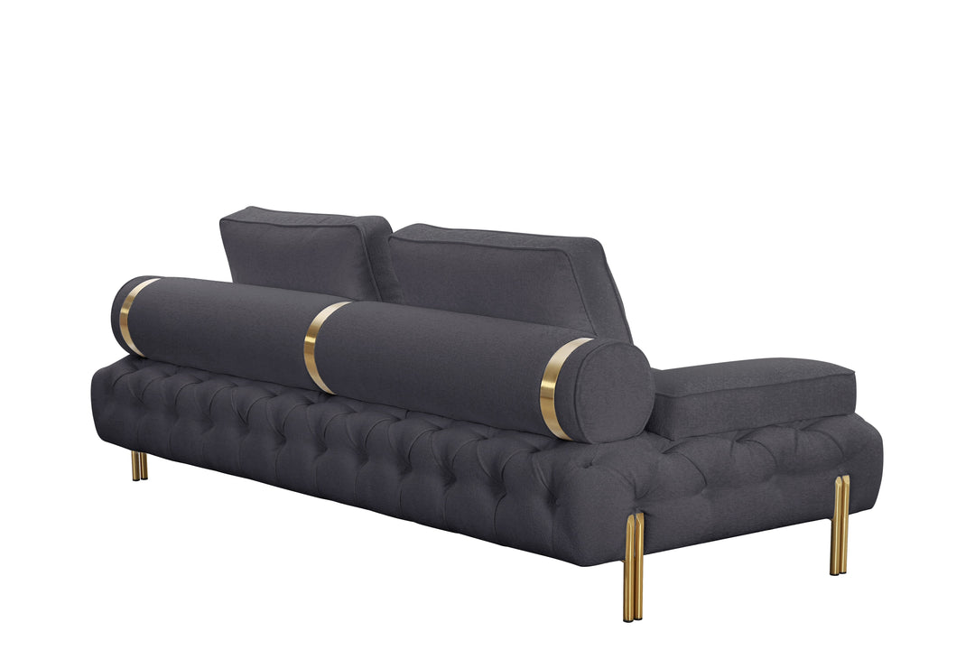 Tufting Dark Grey Loveseat (201cm)