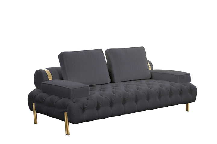 Tufting Dark Grey Loveseat (201cm)