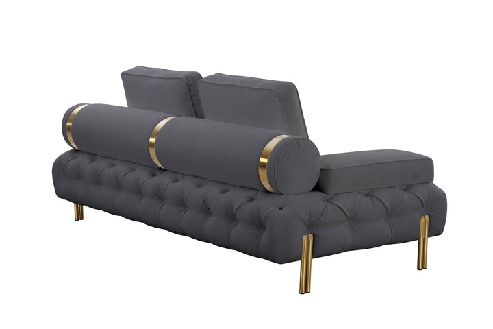 Tufting Dark Grey Loveseat