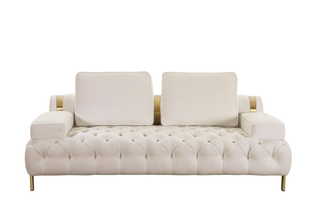 Tufting Tan 3 Seater Sofa (240cm)