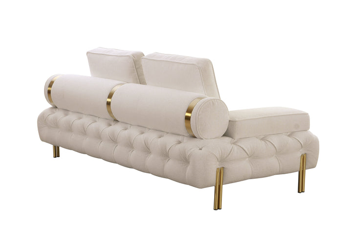 Tufting Tan Loveseat (200cm)