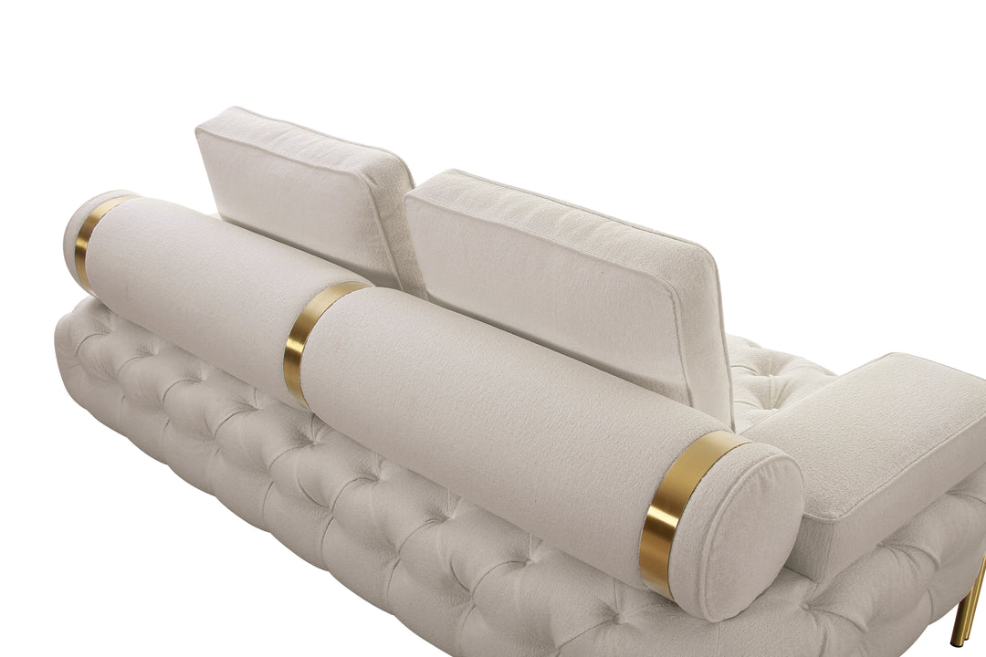 Tufting Tan Loveseat (200cm)