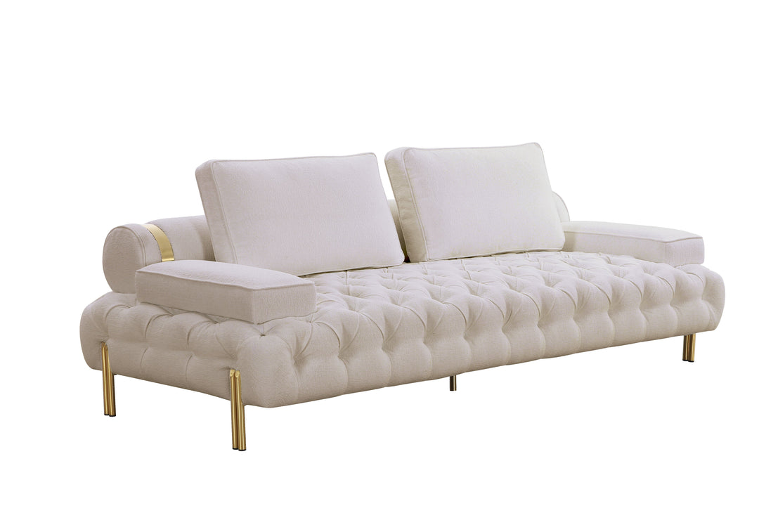 Tufting Tan Loveseat (200cm)