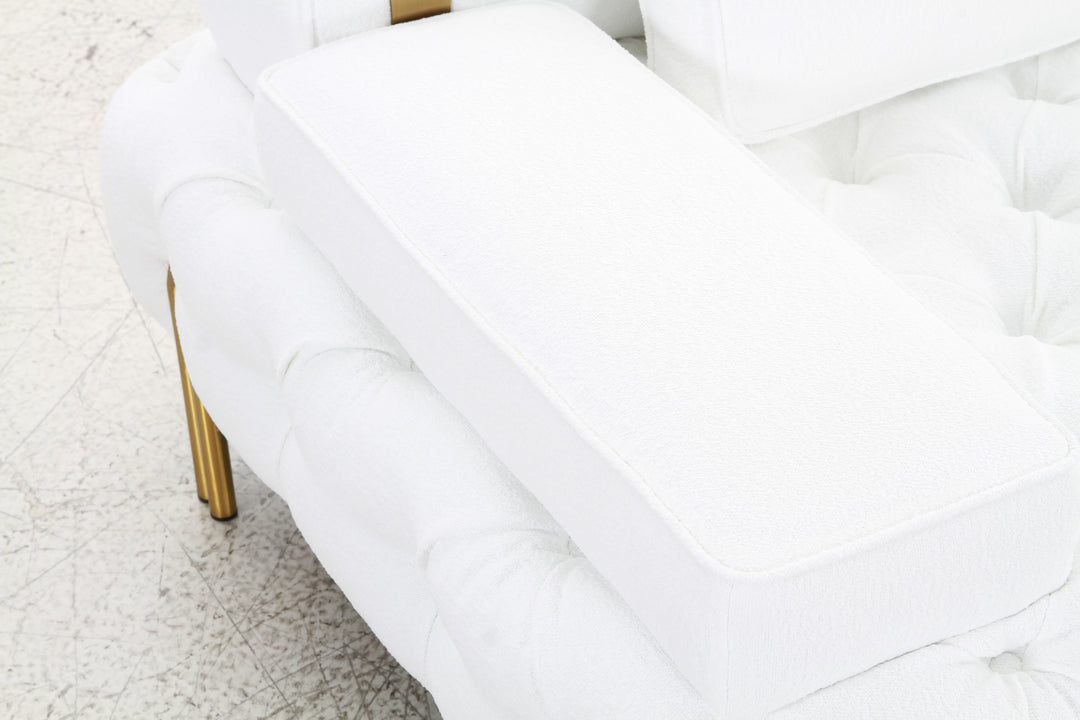 Tufting White Loveseat (200cm)