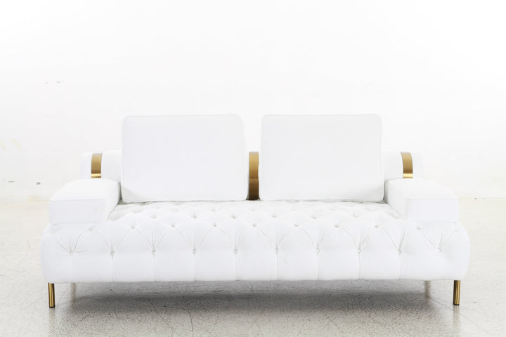 Tufting White Loveseat (200cm)