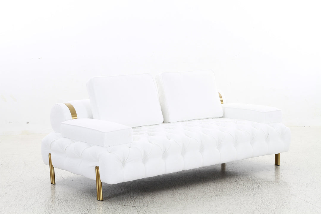 Tufting White Loveseat (200cm)