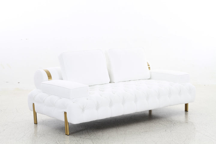 Tufting White Loveseat (200cm)