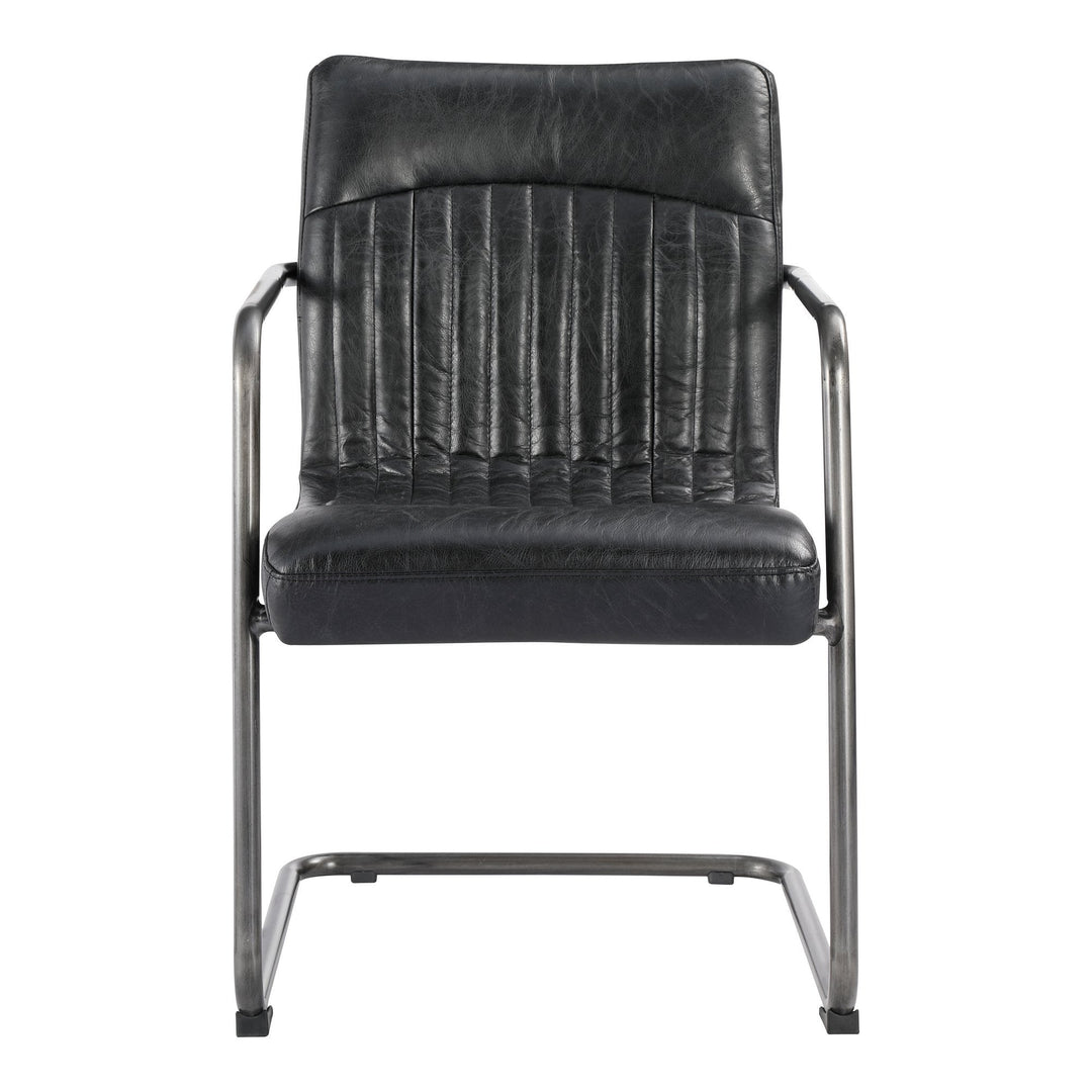 Ansel Arm Chair Onyx Black Leather -M2