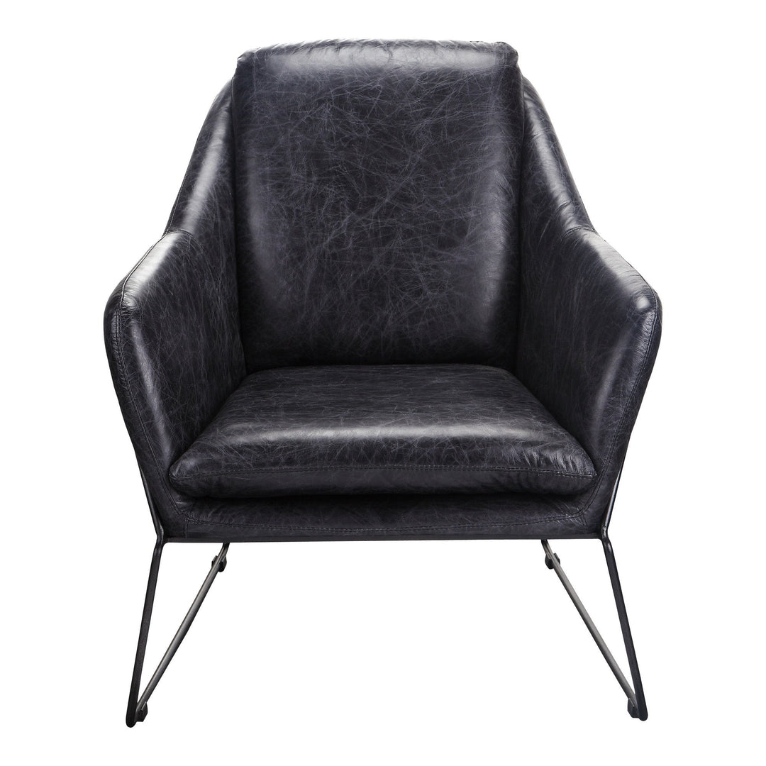 Greer Club Chair Onyx Black Leather