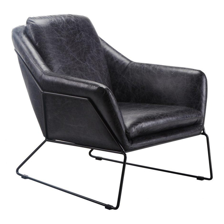 Greer Club Chair Onyx Black Leather
