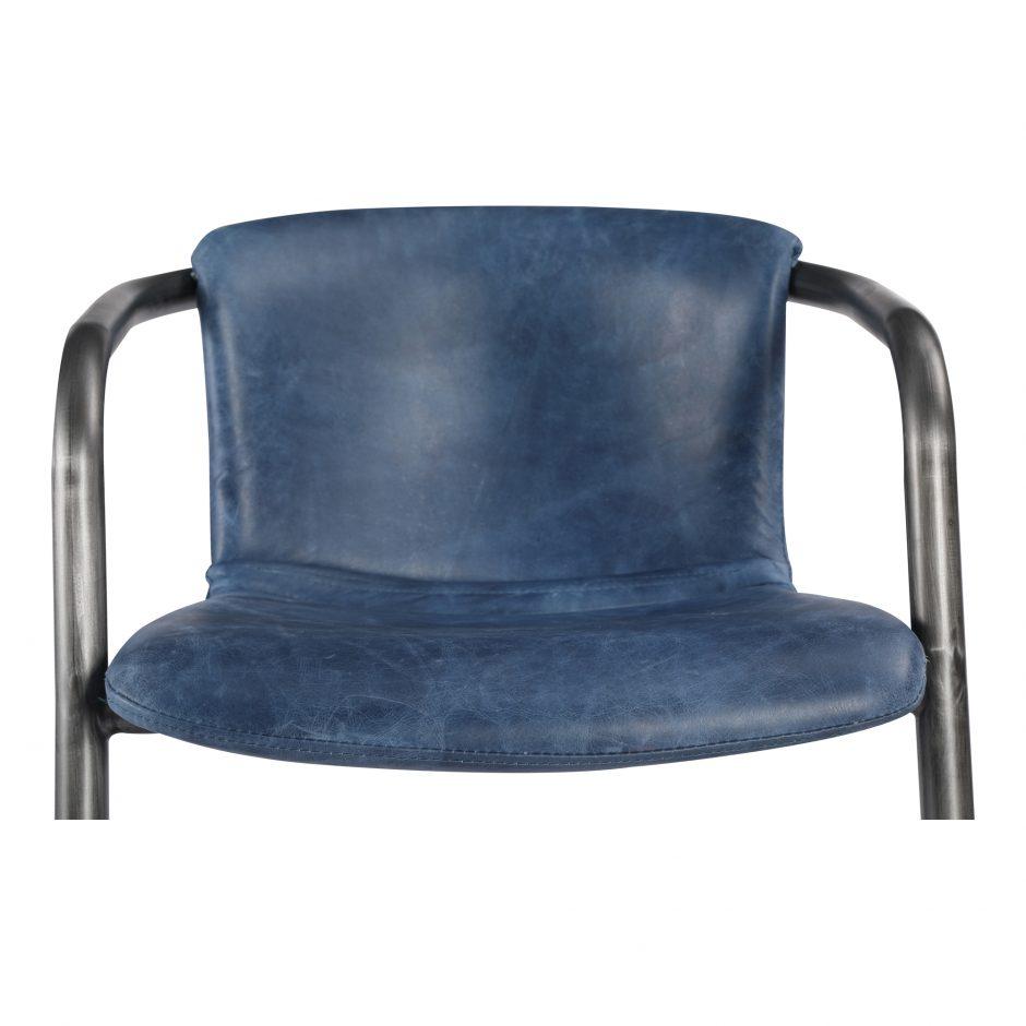 Freeman Dining Chair Kaiso Blue Leather -M2