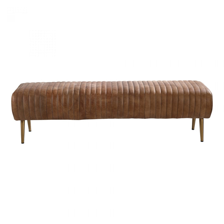 Endora Bench Open Road Brown Leather