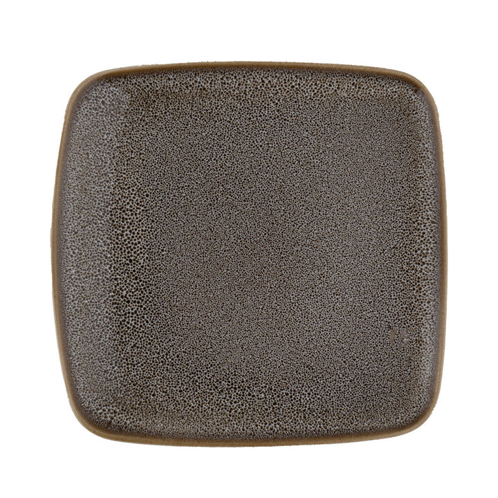 ELEVATED SQUARE PLATE-VS-27 CM-I/S REACTIVE FRECKLES O/S LIGHT BROWN-AHC-A