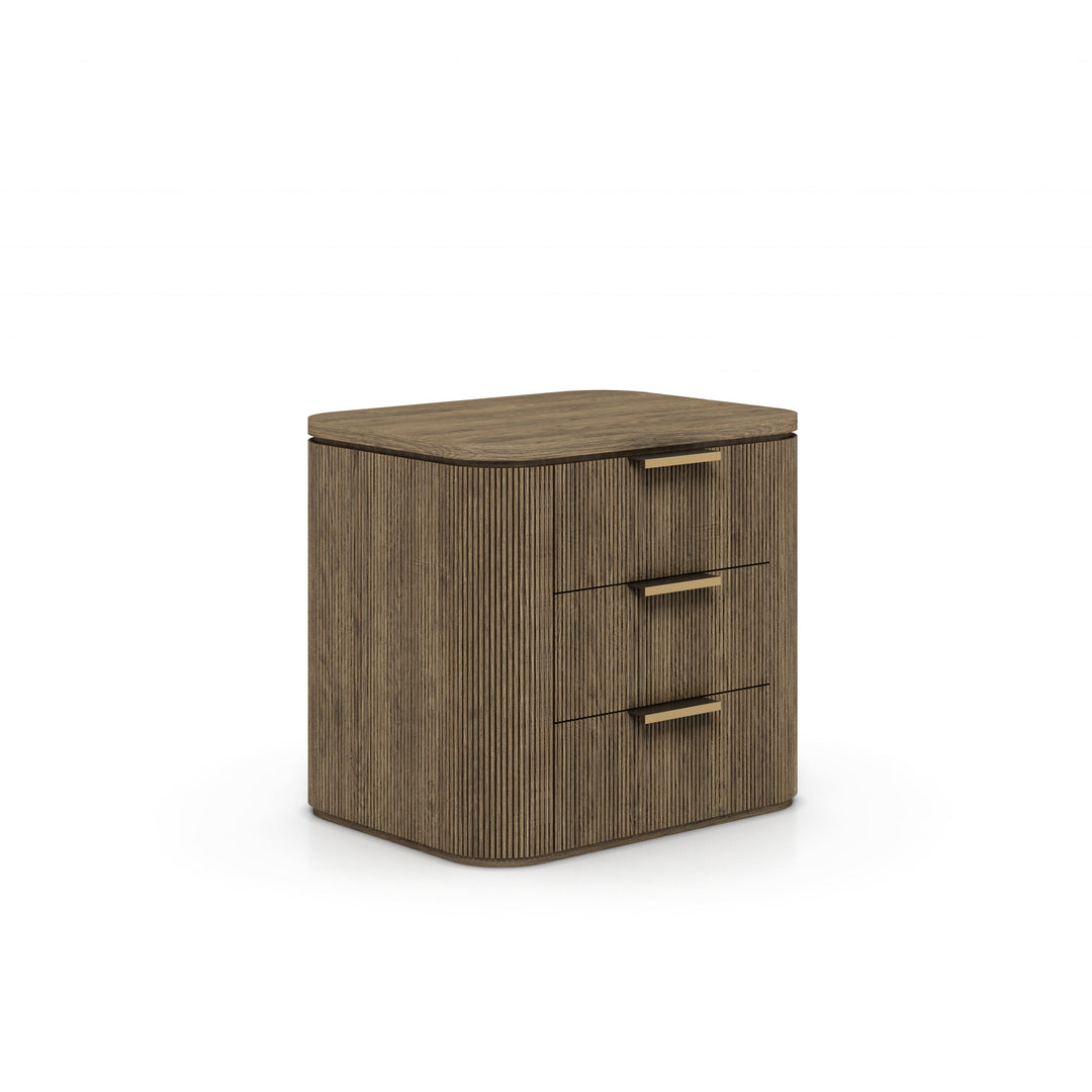 Rustic Haven Oak Three Drawer Nightstand