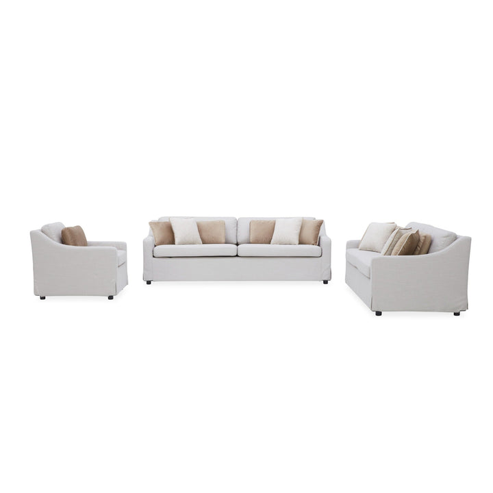 Astra Skirted Living Room (Sofa + Loveseat + Chair)