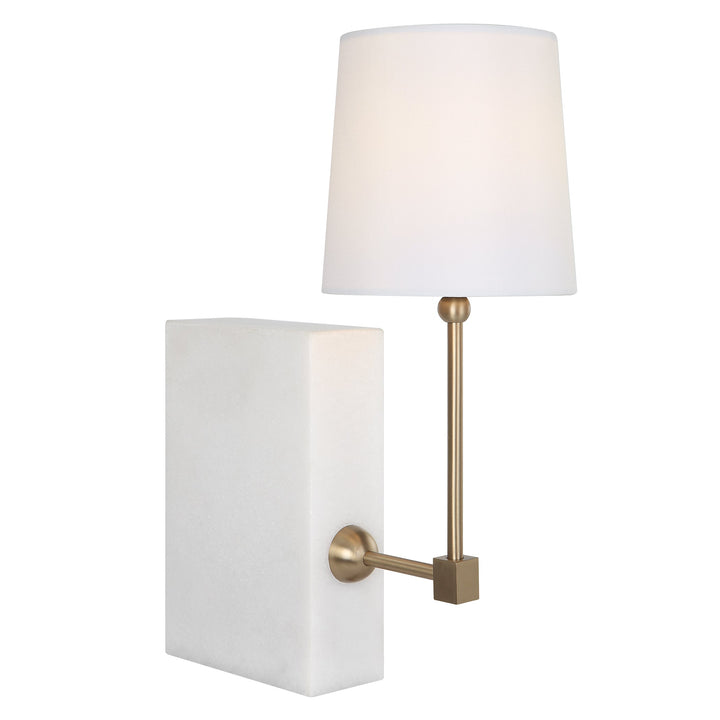 On a Shelf Mini Lamp -  White Marble/Brass