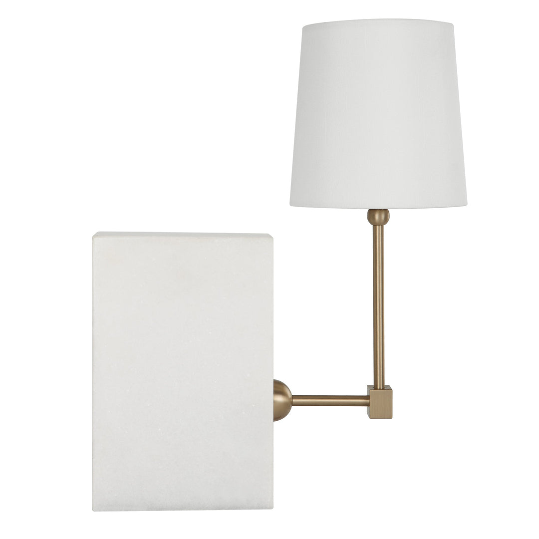 On a Shelf Mini Lamp -  White Marble/Brass