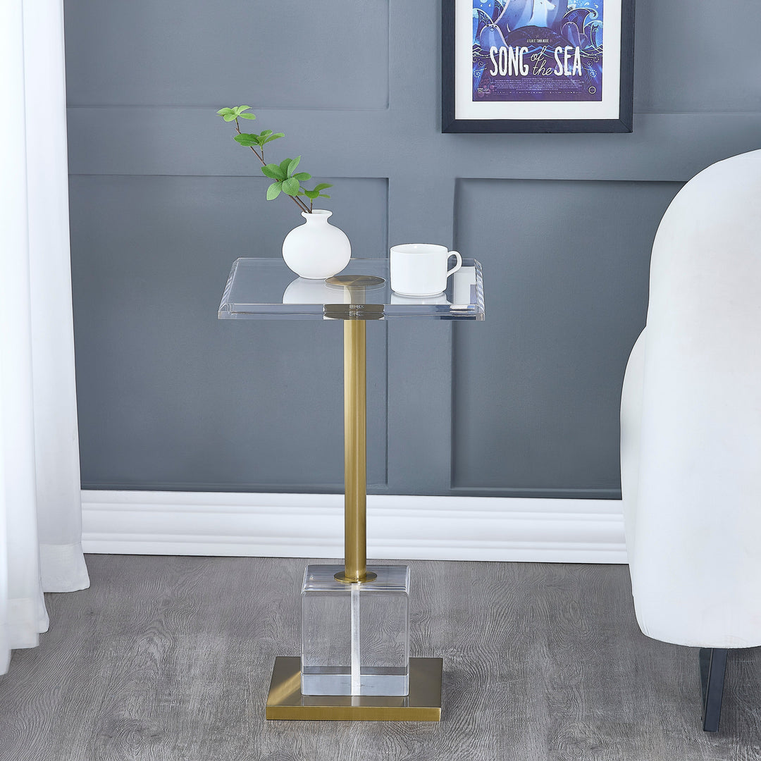 Gayna Brushed Brass End Table