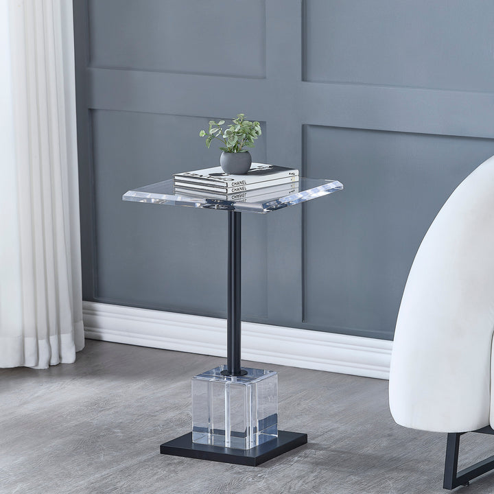 Gayna Brushed Black End Table