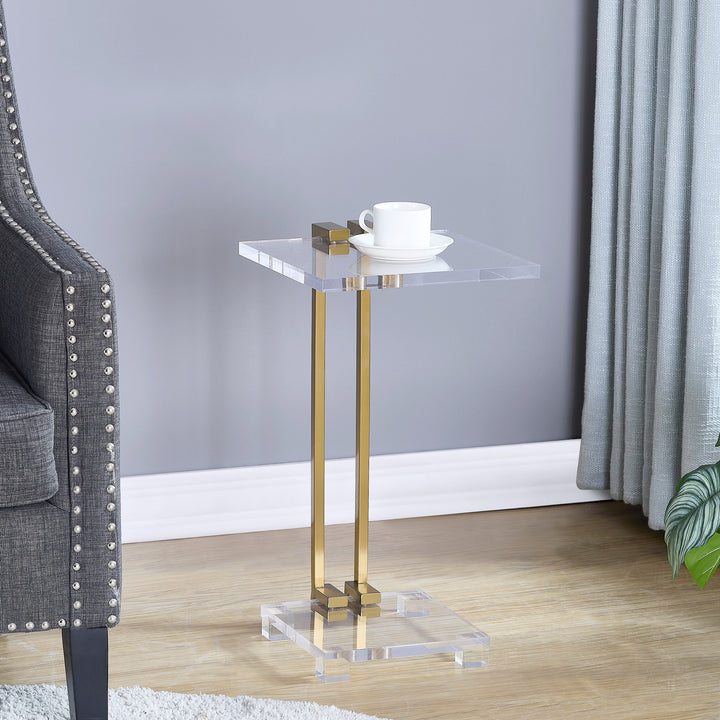 Mishelli Brushed Brass Accent Table