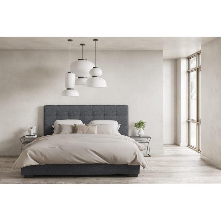 Belle Storage Bed King Charcoal Fabric