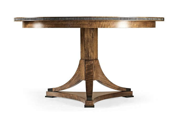 Cambridge Collection - 54" Round Caledonian Daniella & Burl Walnut Dining Table