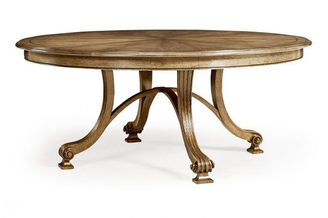 Cambridge Collection - 72" Round Caledonian Daniella & Burl Walnut Dining Table