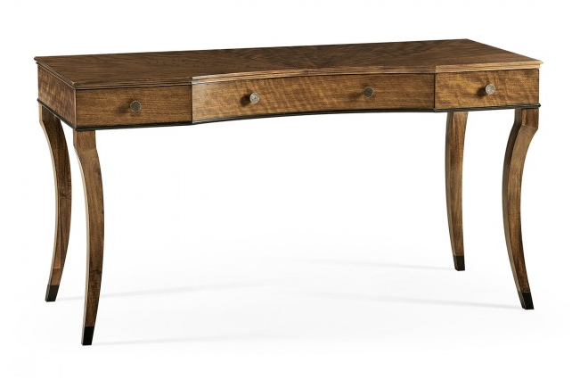 Cambridge Collection - Inward Bow Front Daniella & Burl Walnut Desk